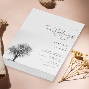 Modern Minimalist Black & White Wedding Invitation