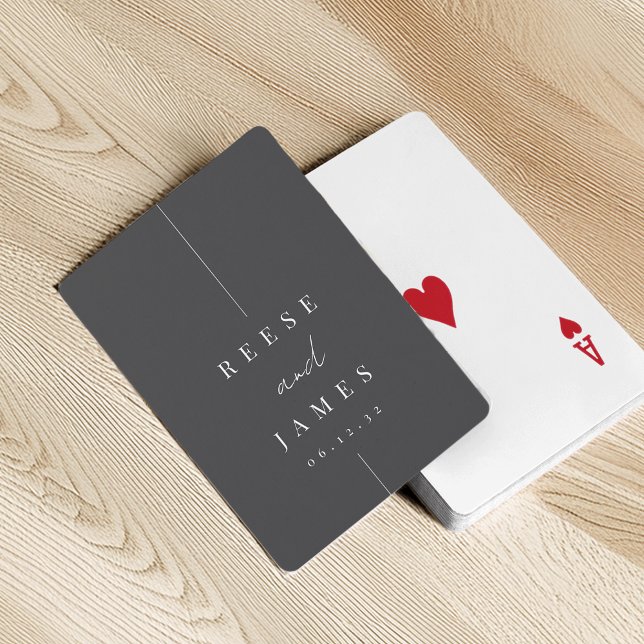 Modern Minimalist Black & White Wedding Playing Cards (Creator Uploaded)