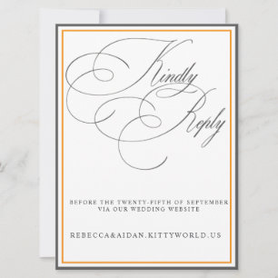 Modern Minimalist Black & White Wedding RSVP Card