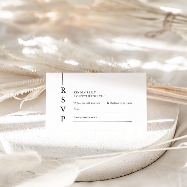 Modern Minimalist Black White Wedding RSVP Enclosure Card (Creator Uploaded)