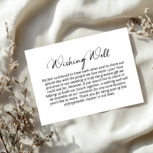 Modern Minimalist Black White Wishing Well Enclosure Card
