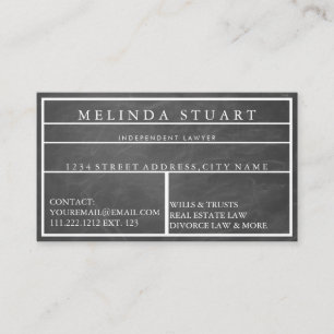 Modern Minimalist Blackboard Professional Busines Business Card