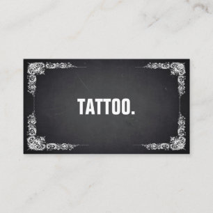 Modern Minimalist Blackboard Tattoo Professional B Business Card