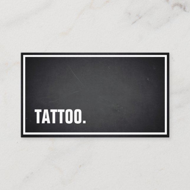 Modern Minimalist Blackboard Tattoo Professional B Business Card (Front)