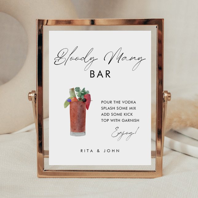 Modern Minimalist Bloody Mary Bar Wedding Sign (Creator Uploaded)
