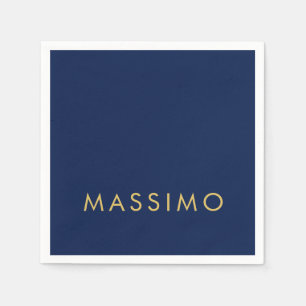 Modern Minimalist Blue Gold Professional Trendy Napkin