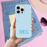 Modern Minimalist Blue Initial Monogram iPhone 16 Case<br><div class="desc">Create your own personalised iPhone Case with custom initial name in modern minimalist typography. Available in a variety of colours and styles.</div>