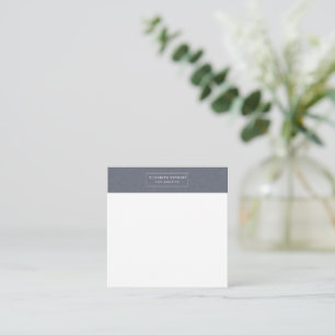 Modern Minimalist Blue Linen and Ivory Card