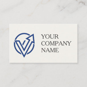 Modern Minimalist Blue Logo Business Card QR Code