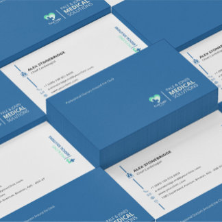 Modern Minimalist Blue Medical Professional Business Card