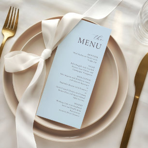 Modern Minimalist Blue Plum Elegant Wedding Menu