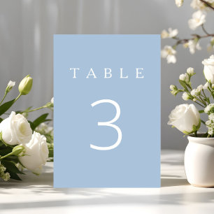 Modern Minimalist Blue Table Number