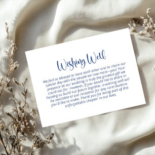 Modern Minimalist Blue White Wishing Well Enclosure Card