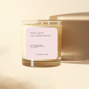 Modern minimalist blush pink candle label
