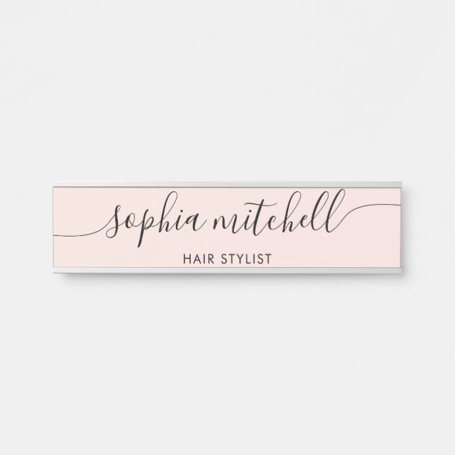Modern Minimalist Blush Pink Door Sign (Front)