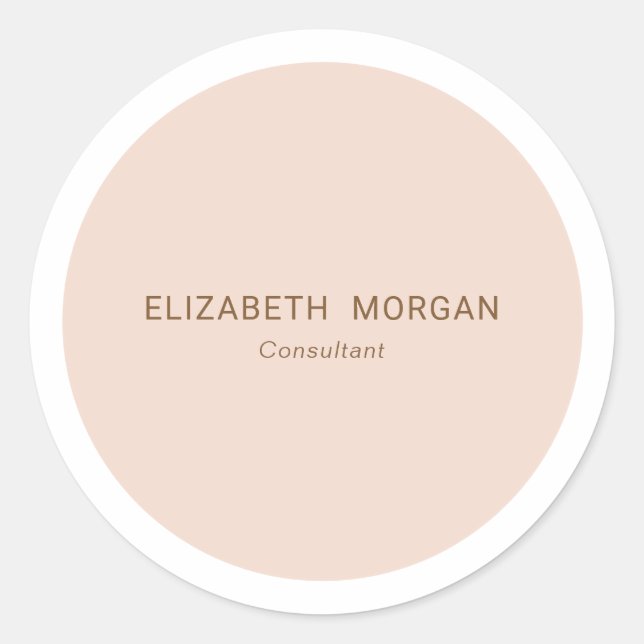 Modern Minimalist Blush Pink Gold  Classic Round Sticker (Front)