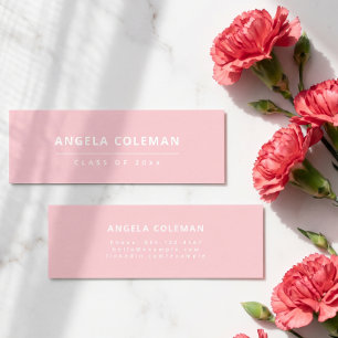 Modern Minimalist Blush Pink Graduation Name Card