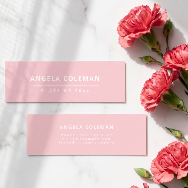 Modern Minimalist Blush Pink Graduation Name Card (pink bold create your own personalized graduation card)