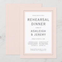 Modern Minimalist Blush Pink Grey Rehearsal Dinner