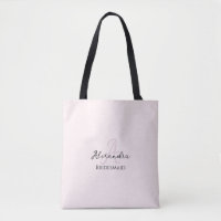 Modern Minimalist Blush Pink Monogram Bridesmaid