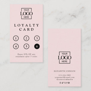 Modern Minimalist Blush Pink Professional Reward Loyalty Card