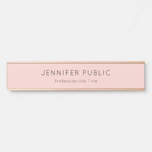 Modern Minimalist Blush Pink Template Elegant Door Sign