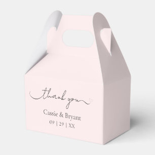 Modern Minimalist Blush Pink Thank You Favour Box