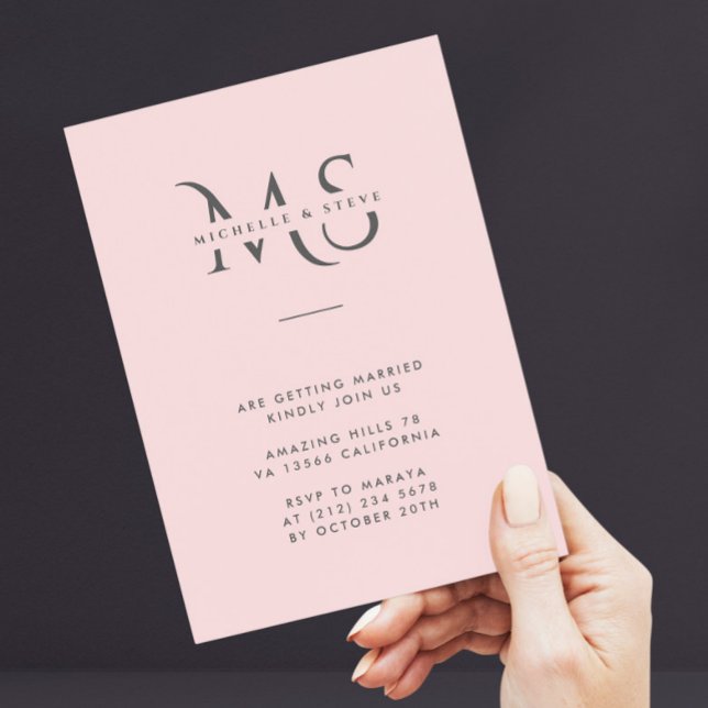 Modern Minimalist Blush Pink Wedding QR Code Invitation (Creator Uploaded)