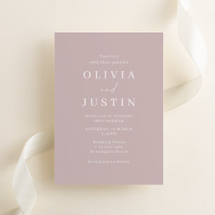 Modern Minimalist Blush Wedding Invitation