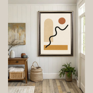 Modern Minimalist Boho Abstract Wall Art Earthy
