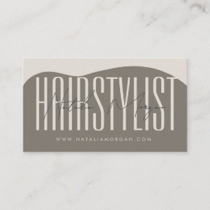 Modern Minimalist Boho Arch Hair Stylist Business Card