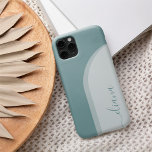 Modern Minimalist Boho Arch Personalised iPhone 13 Case<br><div class="desc">Modern boho style design features a geometric arch shape in gradient shades of sage green. Personalise this minimalist with a name,  monogram or saying in chic hand drawn script lettering.</div>