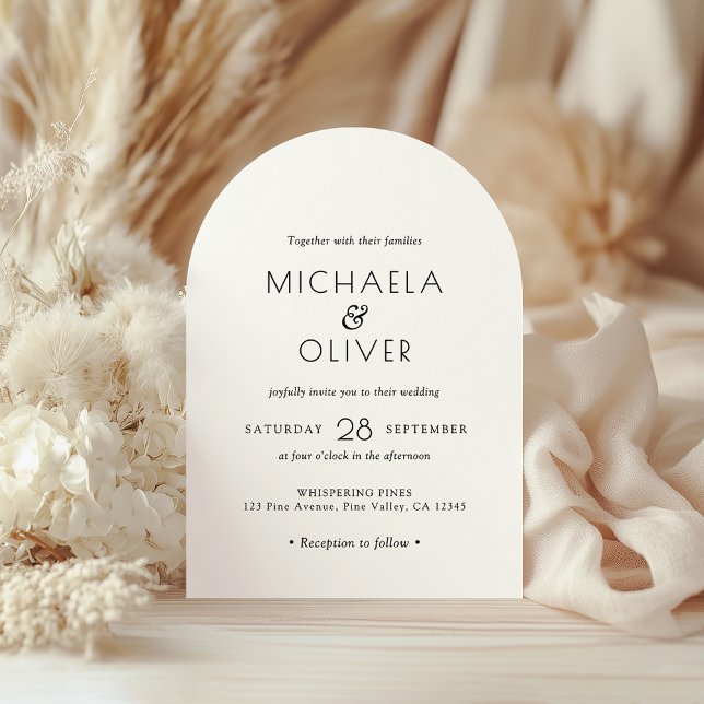 Modern Minimalist Boho Arch Photo Wedding Invitation (Creator Uploaded)