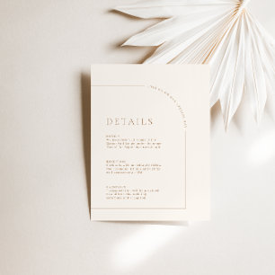 Modern Minimalist Boho Arch Wedding Details Enclosure Card