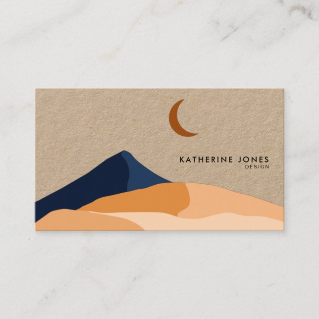 Modern Minimalist Boho Chic Kraft Business Card (Front)