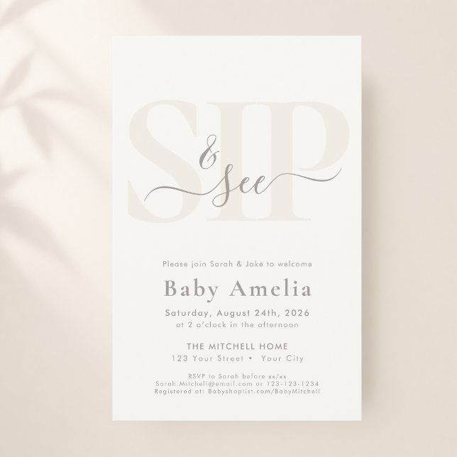 Modern Minimalist Boho Chic Sip And See Budget Flyer (Creator Uploaded)