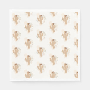 Modern Minimalist Boho Desert Cactus Baby Shower Napkin