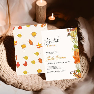 Modern Minimalist Boho Fall Pumpkin Bridal shower Invitation