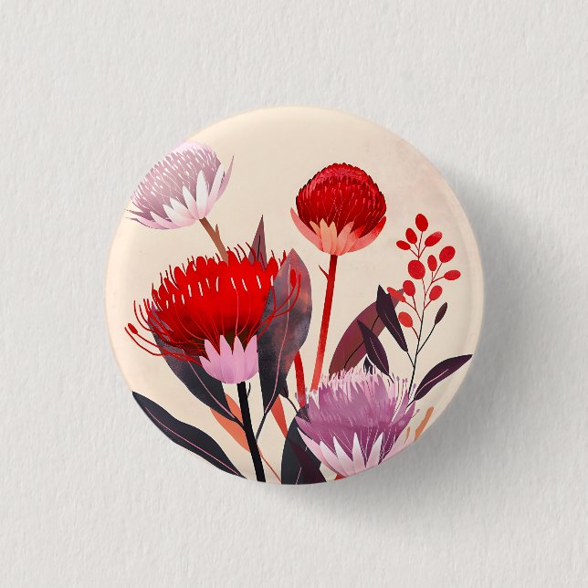 Modern Minimalist Boho Floral Botanical 3 Cm Round Badge (Front)