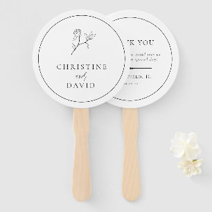 Modern Minimalist Boho Flower Wedding Hand Fan