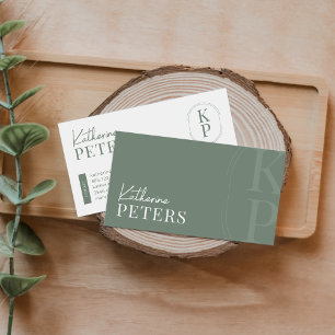 Modern Minimalist Boho Olive Business Card