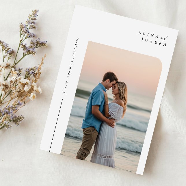 Modern Minimalist Boho Photo Wedding Invitation (Creator Uploaded)