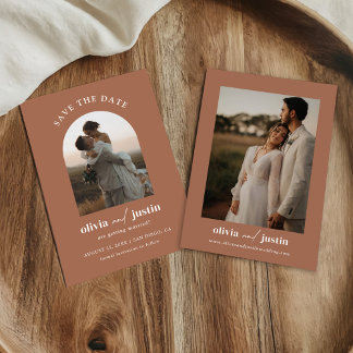 Modern Minimalist Boho Save the Date Photo Cards