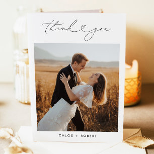 Modern Minimalist Boho Script Thank You Card