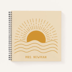 Modern Minimalist Boho Sun Teacher Appreciation  Notebook