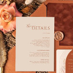 Modern Minimalist Boho Terracotta Enclosure card<br><div class="desc">Rust Wedding Enclosure Cards,  Modern Burnt Orange Wedding Enclosure Cards,  Terracotta Wedding Enclosure Cards,  Boho Wedding Enclosure Cards.</div>