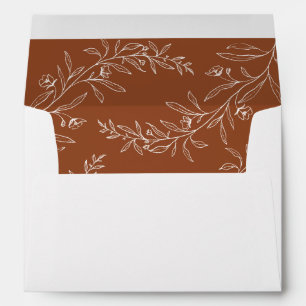 Modern Minimalist Boho Terracotta Wedding Envelope