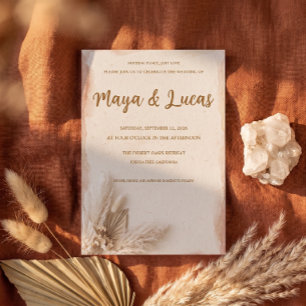Modern Minimalist Boho Terracotta Wedding Invitati Invitation
