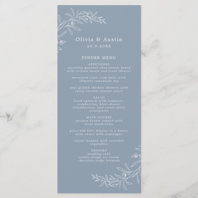 Modern Minimalist Boho Terracotta Wedding Menu (Front)