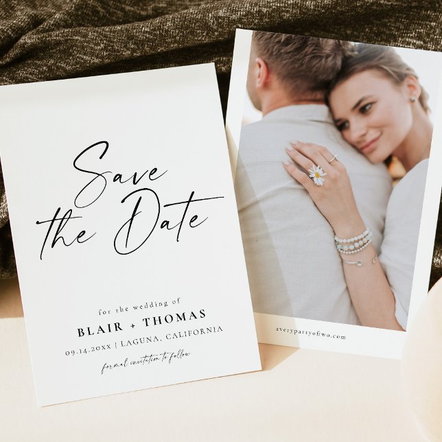 Modern Minimalist Boho Wedding Save the Date Invitation (Creator Uploaded)